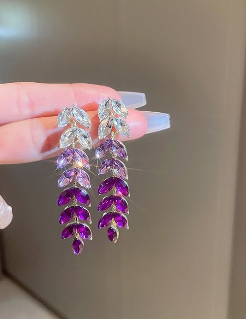 Длинные серьги-градиент «Сиреневый каскад» Z59421