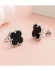 Стальные серьги клевер с черной вставкой J10020CJJ Стальные серьги клевер с черной вставкой J10020CJJ