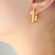 Стальные серьги-конго с напылением золота прямоугольник J10260CJJ