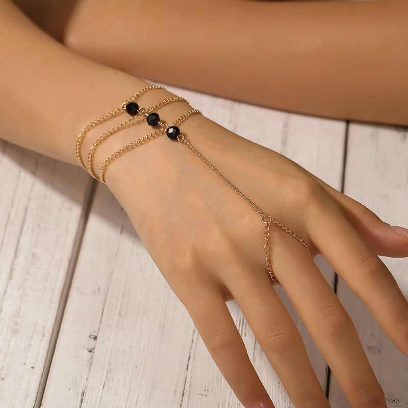 Браслет слейв многослойная изысканность с камнями