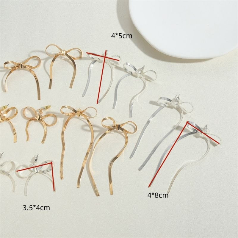 Серьги висячие Банты золотистые CJC96390