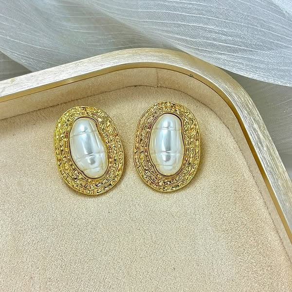 Массивные овальные серьги «Золотой песок» 1J11737CJJ