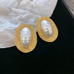 Массивные овальные серьги «Золотой песок» 1J11737CJJ