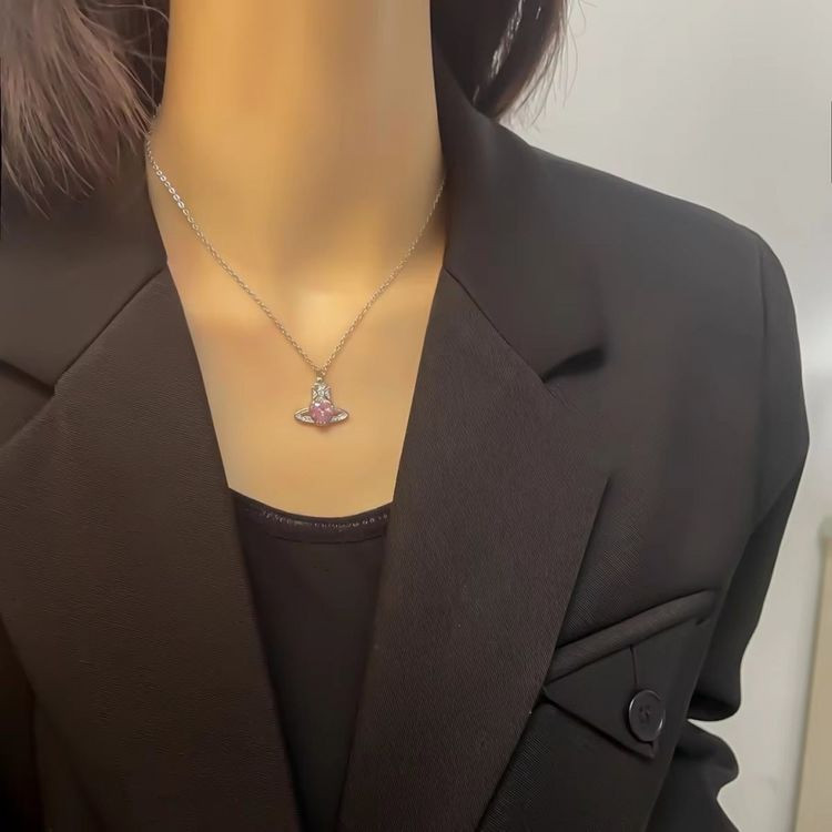 Роскошная Цепочка с кулоном в форме сердца с орбитой J10741CJJ