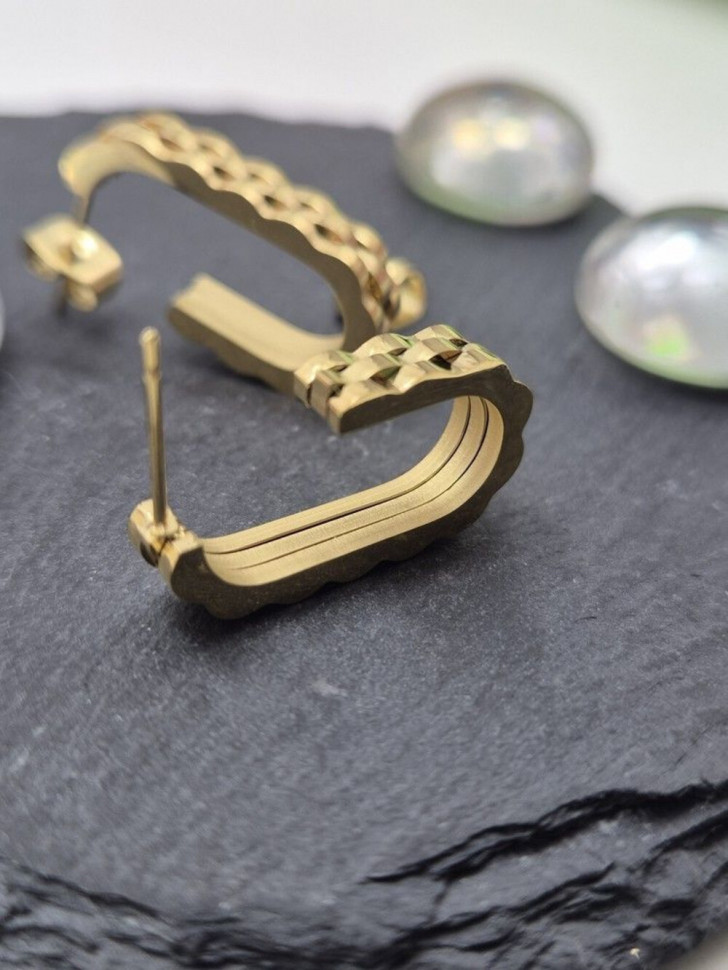 Серьги медицинская сталь с напылением золотом J11290CJJ