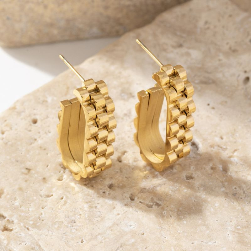 Серьги медицинская сталь с напылением золотом J11290CJJ