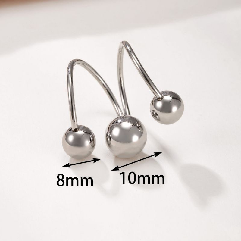 Разомкнутое кольцо с двумя металлическими шариками CJM27424