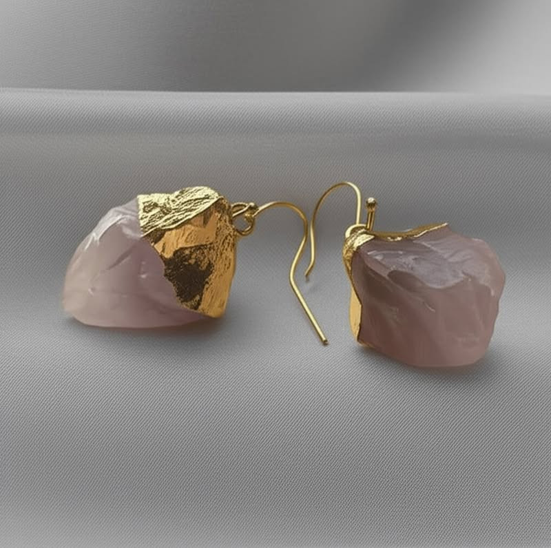 Серьги-петли с розовым кварцем 1J11947CJJ Серьги-петли с розовым кварцем 1J11947CJJ