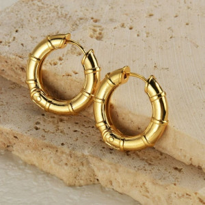 Объемные серьги-кольца Бамбук CJC62982 Объемные серьги-кольца Бамбук CJC62982