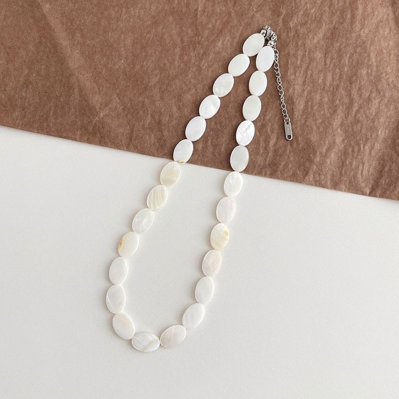 Геометрические жемчужные бусы из квадратного перламутра CJG45148 Геометрические жемчужные бусы из квадратного перламутра CJG45148