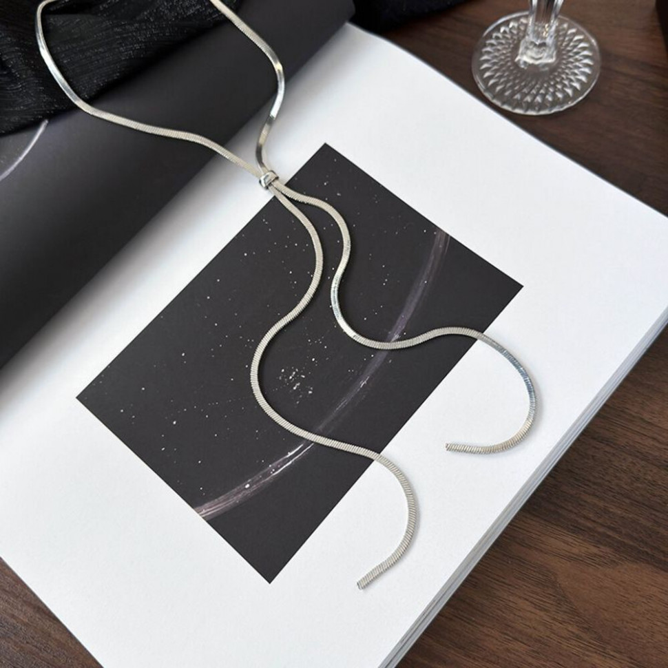 Длинное колье-лариат со змеевидным плетением CJH39744