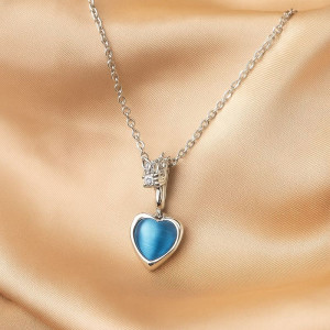 Романтичное колье с подвеской в форме сердца с кошачьим глазом J10833CJJ