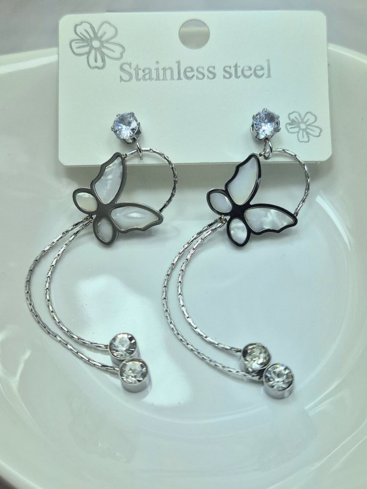 Серьги медицинская сталь J11291(CJJ) Серьги медицинская сталь J11291(CJJ)