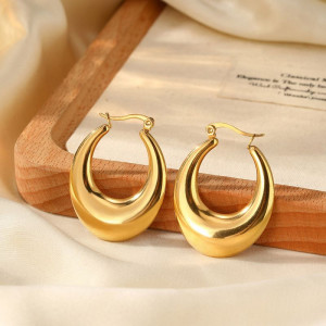 Серьги-кольца овальные расширенные CJM03913 Серьги-кольца овальные расширенные CJM03913