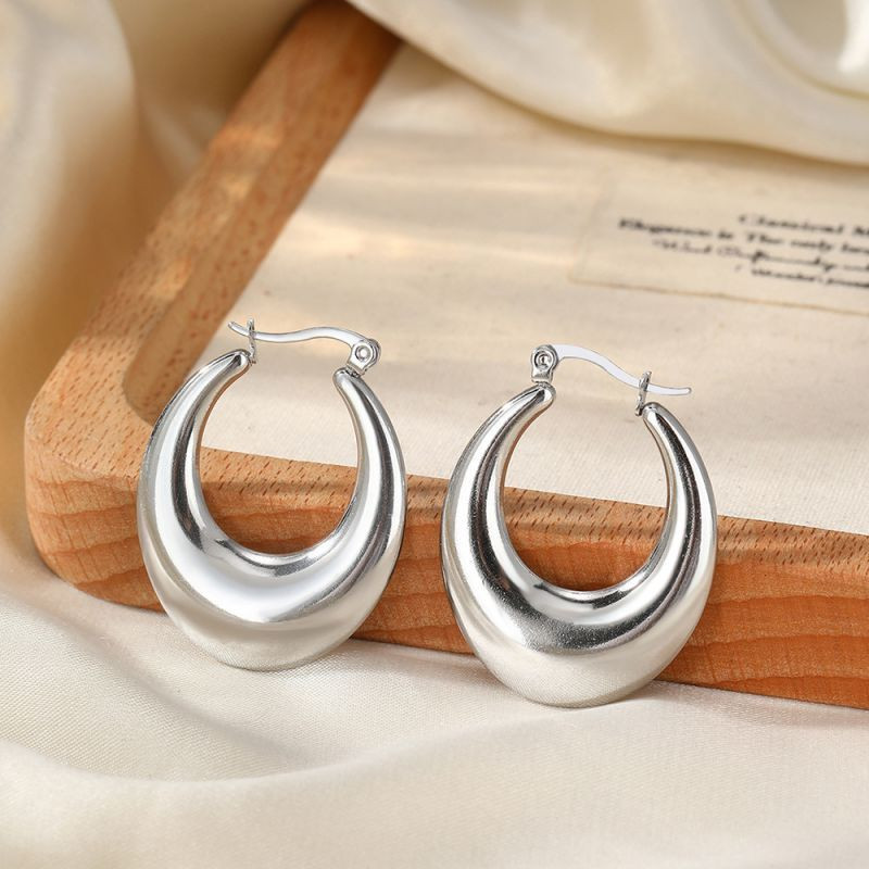 Серьги-кольца овальные расширенные CJM03913 Серьги-кольца овальные расширенные CJM03913