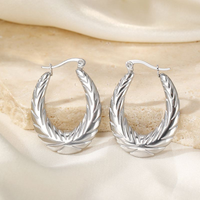 Серьги-кольца овальные расширенные CJM03913 Серьги-кольца овальные расширенные CJM03913