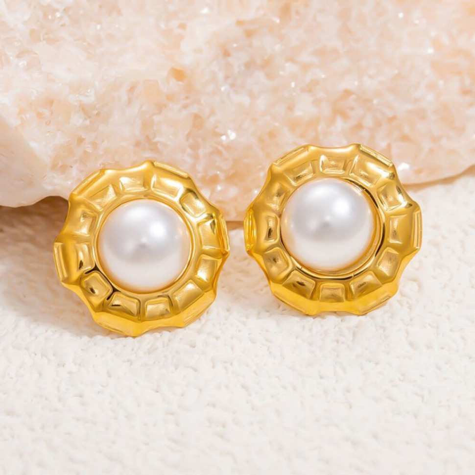 Серьги-пусеты с жемчугом CJJ21032