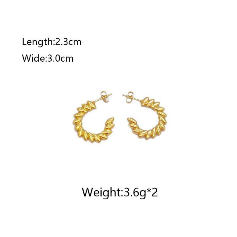 Серьги из стали с геометрией ASUY58166