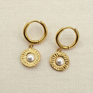 Серьги-конго с жемчужными подвесками CJD91443