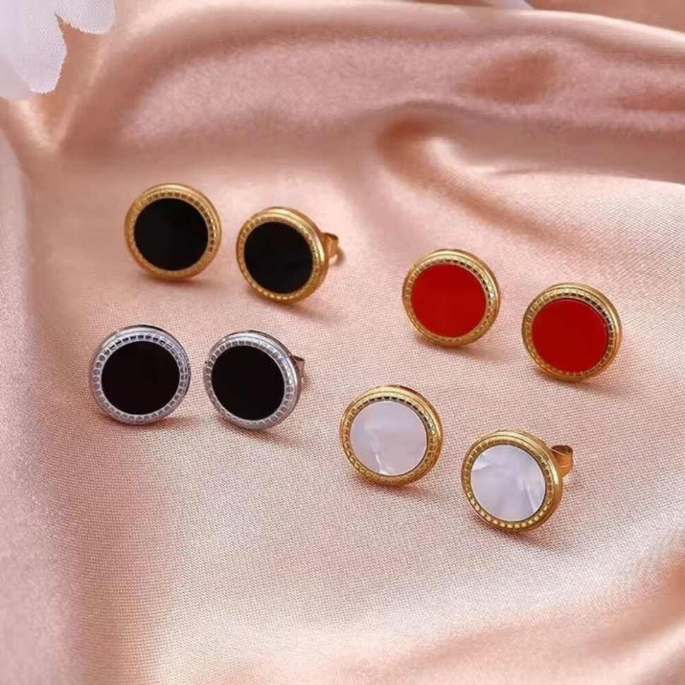 Серьги медицинская сталь с напылением золотом J10891CJJ Серьги медицинская сталь с напылением золотом J10891CJJ