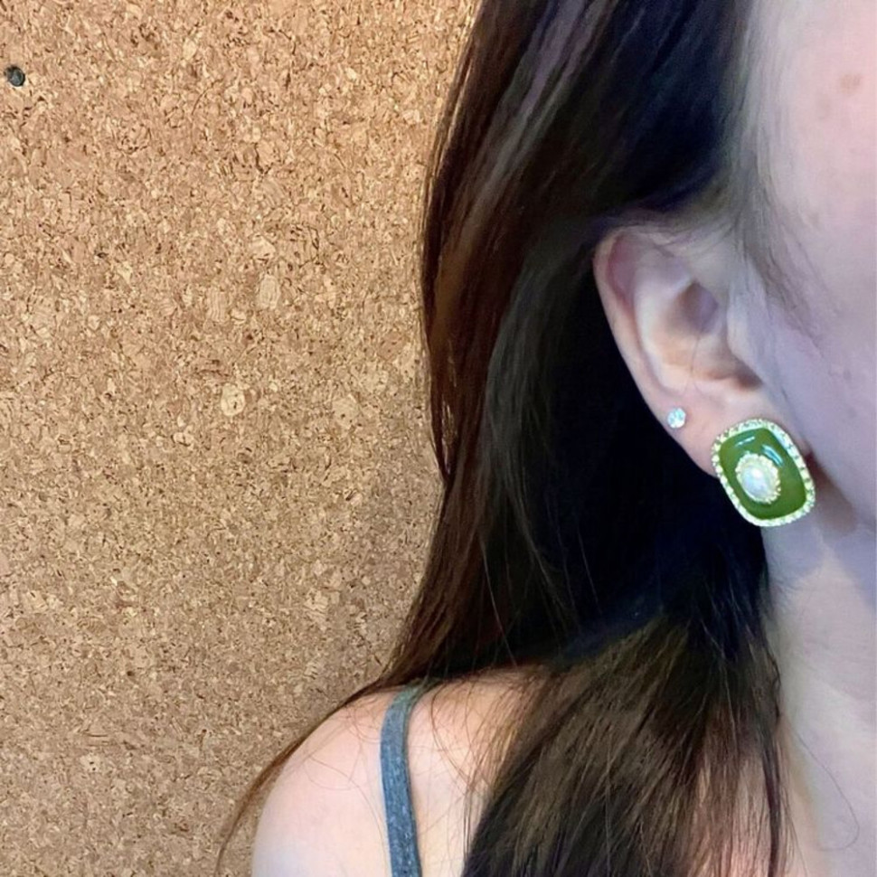 Серьги ювелирный сплав с серебряным гвоздиком J10579CJJ Серьги ювелирный сплав с серебряным гвоздиком J10579CJJ