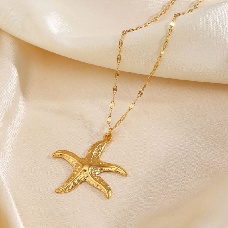 Золотистая цепочка с морской звездой CJN25430