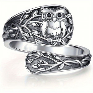 Серебряное кольцо с совой CJZ00159