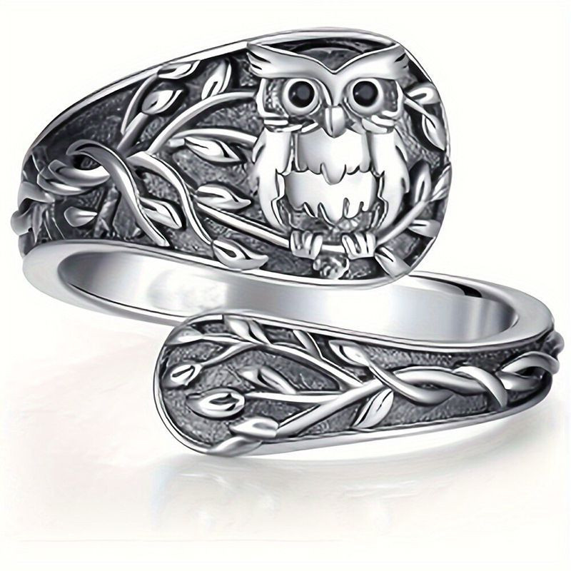 Серебряное кольцо с совой CJZ00159