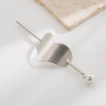 Заколка с сердечком из сплава серебряная CJS79256