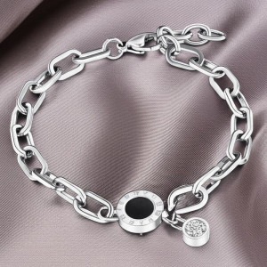 Браслет-цепочка с римским циферблатом и кристаллом 1J12010CJJ Браслет-цепочка с римским циферблатом и кристаллом 1J12010CJJ