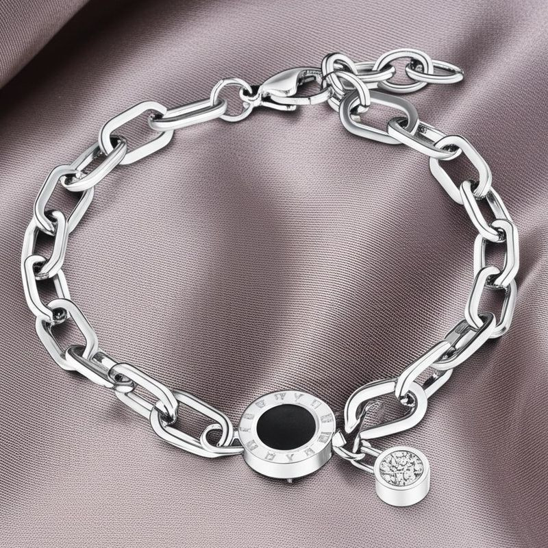 Браслет-цепочка с римским циферблатом и кристаллом 1J12010CJJ Браслет-цепочка с римским циферблатом и кристаллом 1J12010CJJ