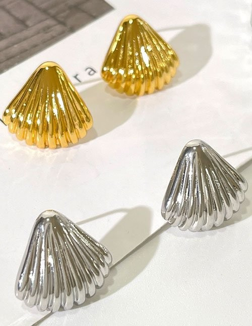 Серебристые серьги-пусеты «Ракушки» Z27623