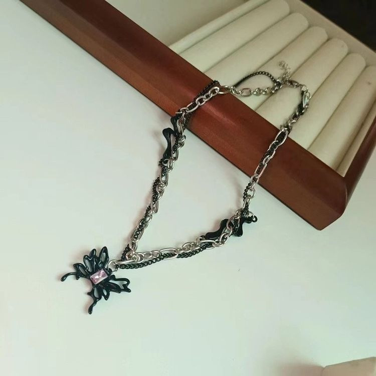 Многослойная Цепочка с крупной подвеской-бабочкой J10744CJJ