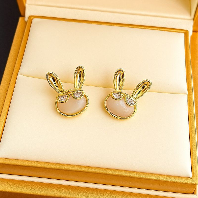 Серьги-гвоздики зайчики мини J10654CJJ