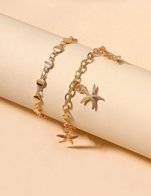 Браслет на ногу с подвесками-бабочками M14767