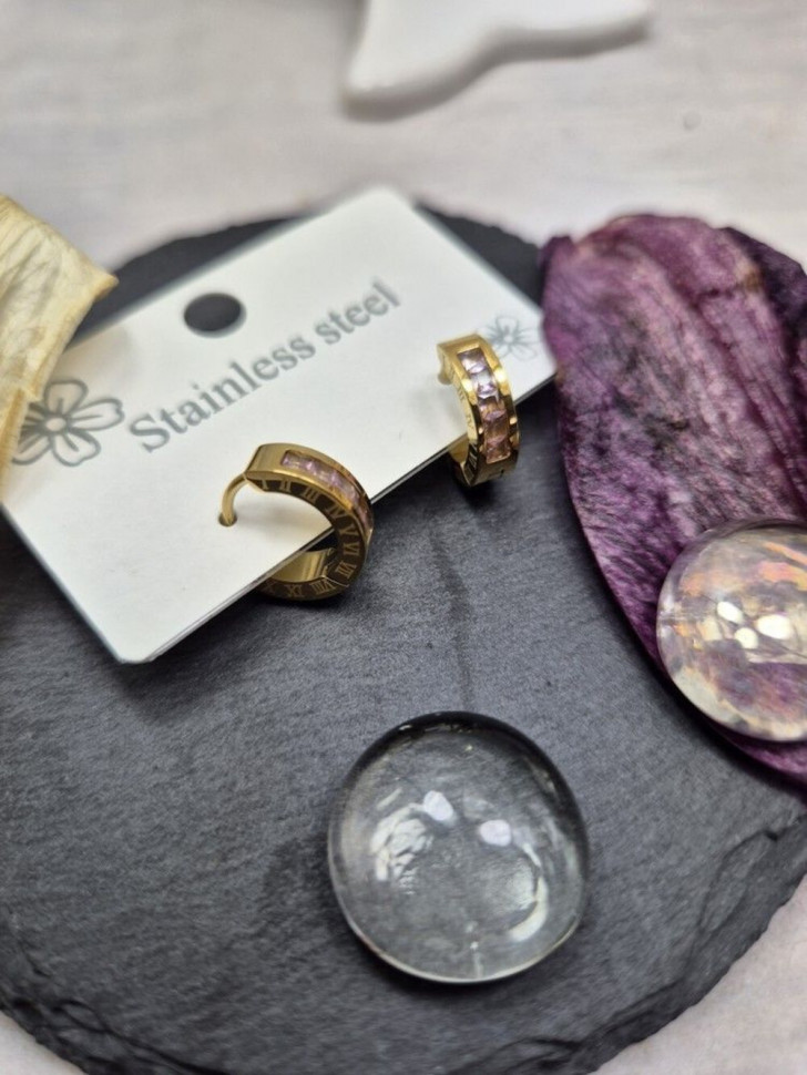 Серьги медицинская сталь с напылением золотом J10892CJJ Серьги медицинская сталь с напылением золотом J10892CJJ