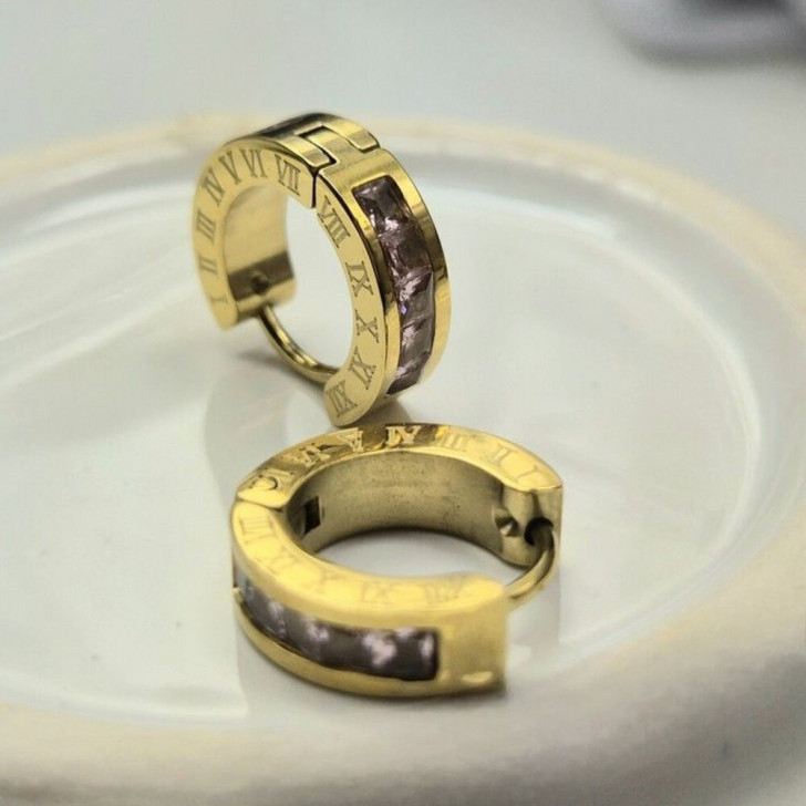 Серьги медицинская сталь с напылением золотом J10892CJJ
