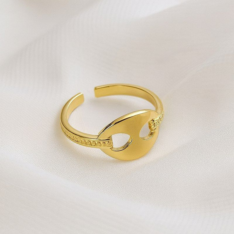 Кольцо титановая сталь напыление золотом 1J12374CJJ