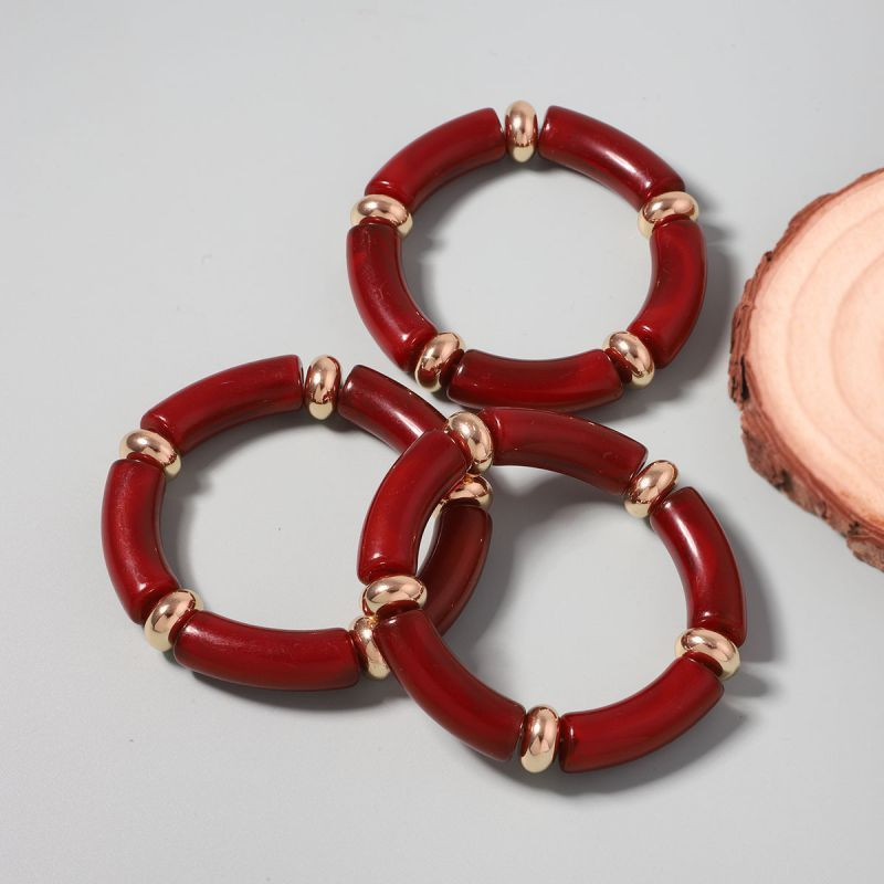 Браслет жесткий сегментированный в цвете марсала CJH23935