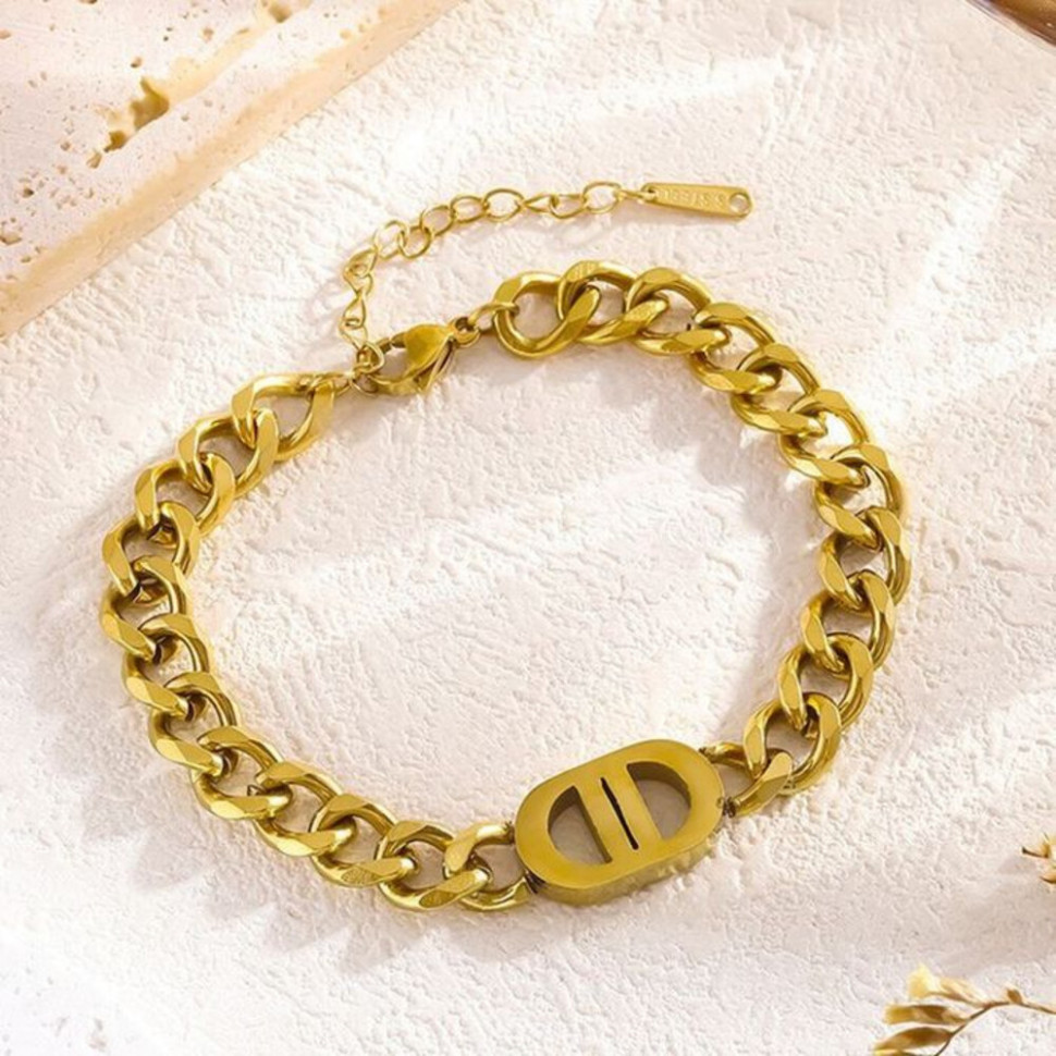 Браслет-цепь с логотипированным центральным звеном CJH37313