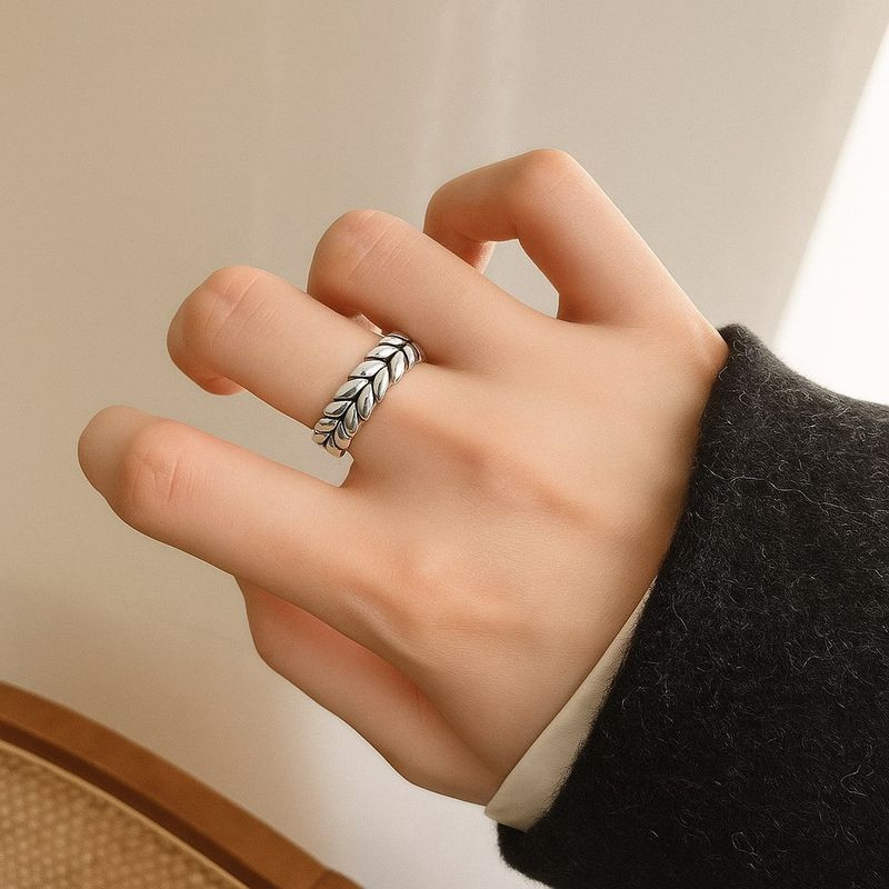 Кольцо с ажурным плетением в форме колоска 1J12182CJJ