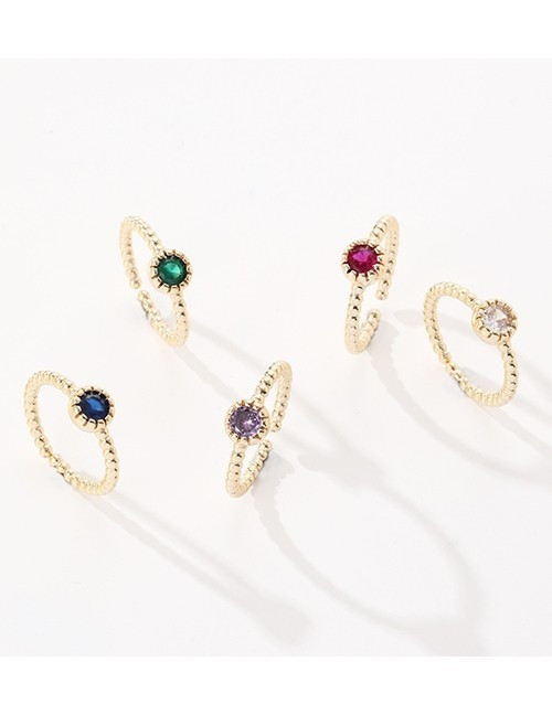 Многорядное кольцо с вертикальными вставками из камней U81955