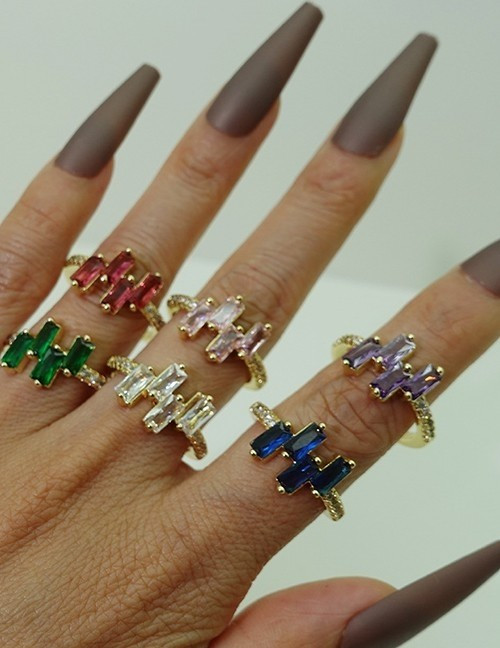 Многорядное кольцо с вертикальными вставками из камней U81955