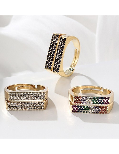 Многорядное кольцо с вертикальными вставками из камней U81955