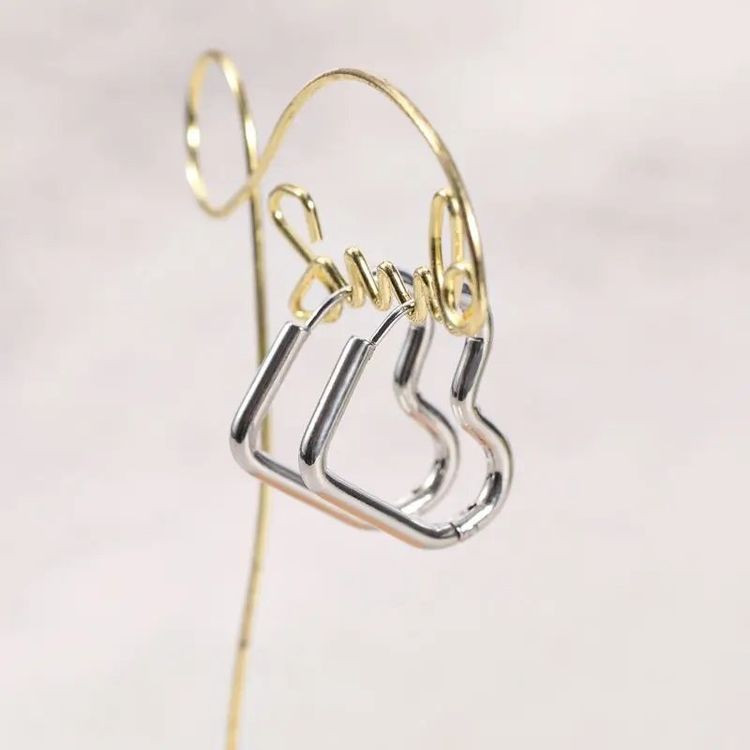 Стальные серьги-кольца сердца J10264CJJ Стальные серьги-кольца сердца J10264CJJ