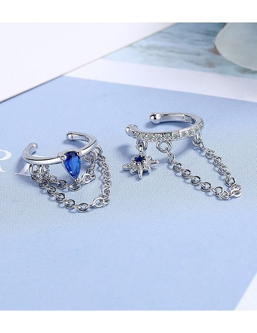 Каффы с синим кристаллом и цепями Z32213