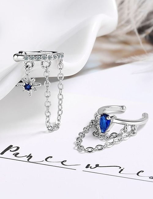 Каффы с синим кристаллом и цепями Z32213