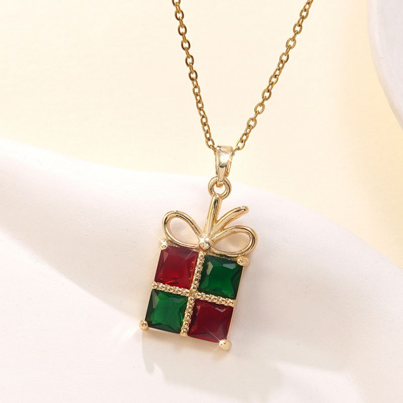 Золотистая цепочка с подвеской в форме новогодней елки CJR55903