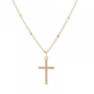 Золотистая цепочка с классическим тонким крестом MSK51199MSK