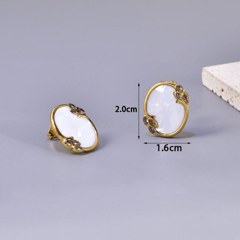 Серьги Овалы с декором CJL14416